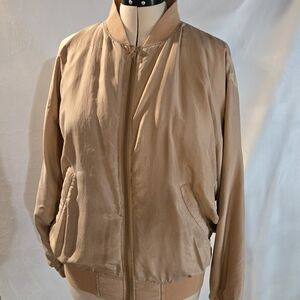 100% Silk Peach Vintage Bombers Jacket.